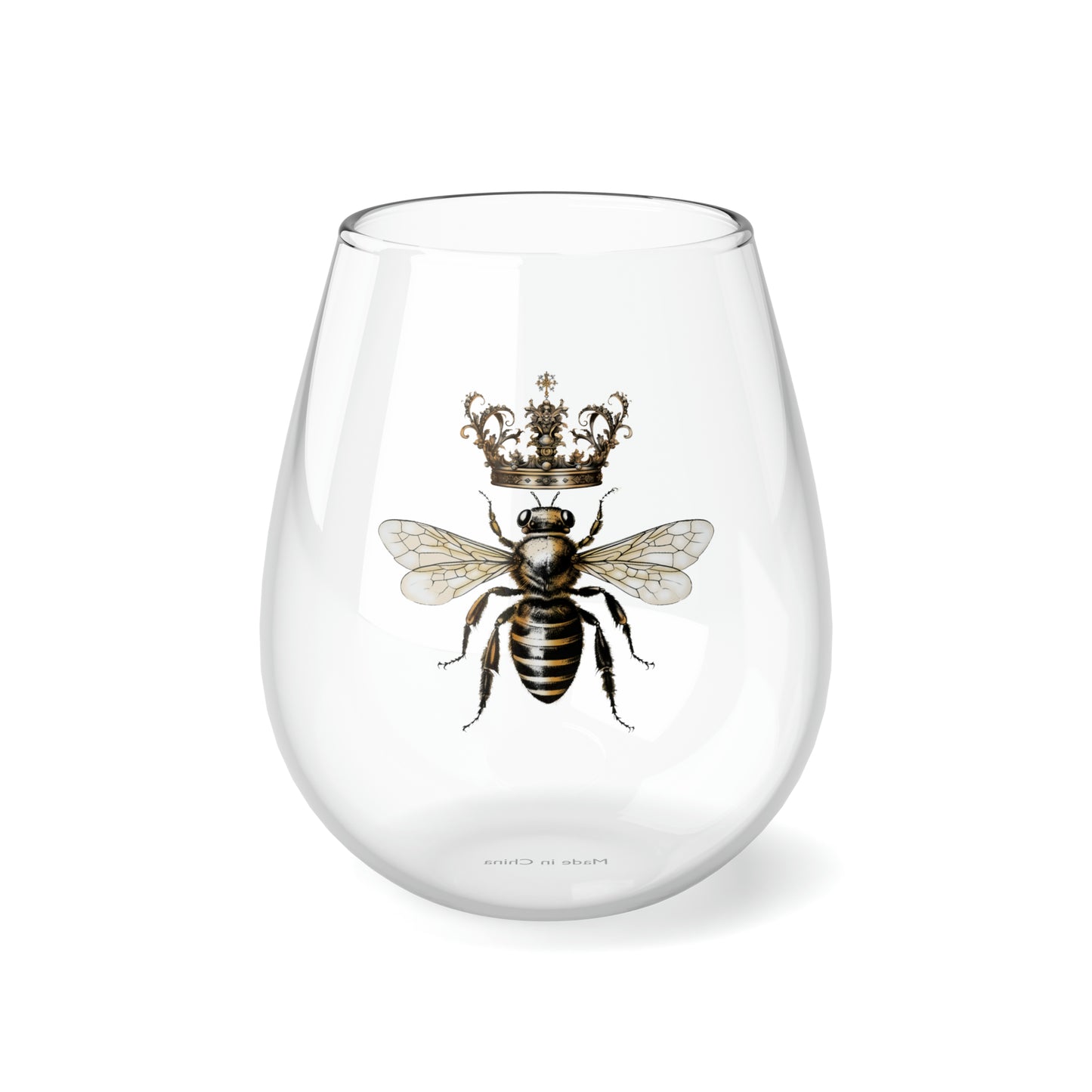 Queen Bee Stemless Wine Glass, 11.75oz