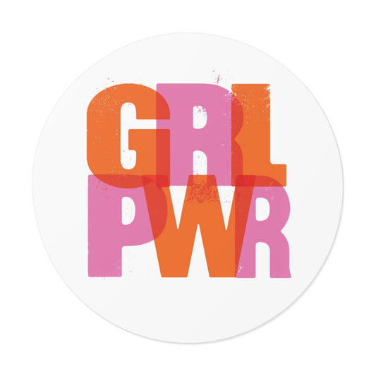 GRL PWR Round Vinyl Stickers