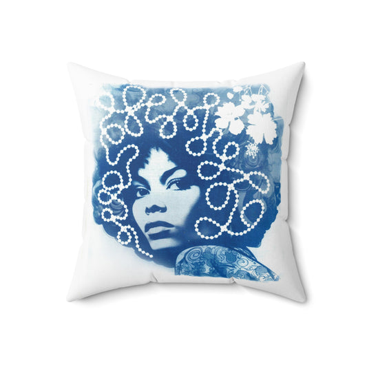 Funky Chick in Blue #2 Throw Pillow