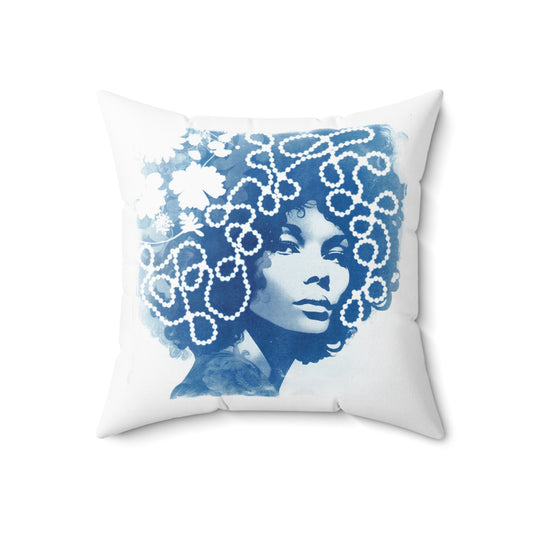 Funky Chick in Blue #1 Throw Pillow